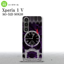 Xperia 1V Xperia 1V スマホケース 背面ケース ハードケース 時計 妖精 黒 灰 2023年 6月発売 nk-xp15-1252
