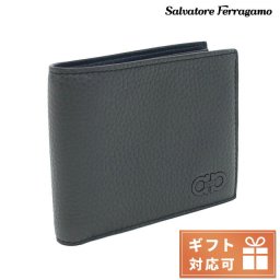 フェラガモ 二折財布 メンズ FERRAGAMO CALF カーフ イタリア 66-A072 グレー系 財布