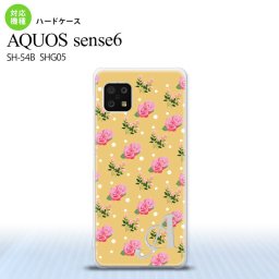 SH-54B SHG05 AQUOS sense6 スマホケース ハードケース 花柄 バラ ドット オレンジ +アルファベット メンズ レディース nk-sens6-243i