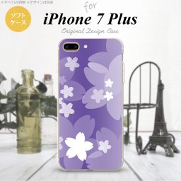 【iPhone7plus】【スマホケース/スマホカバー】【アイフォン7plus】iPhone7plus スマホケース カバー アイフォン7plus ソフトケース 花柄・サクラ 紫 nk-i7plus-tp064【メール便送料無料】