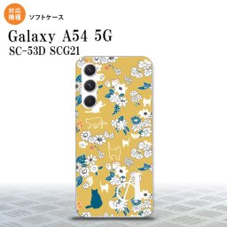 Galaxy A54 5G Galaxy A54 5G スマホケース 背面ケースソフトケース 猫 花 黄 +アルファベット 2023年 5月発売 nk-a54-tp1721i