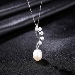 ネックレス 淡水パール ホワイト ピンク パープル シルバー925 シルバーとイエローゴールド 小豆 アズキチェーン 引き輪 中粒 揺れる ゆれる 大人 40cm+5cm pn0287