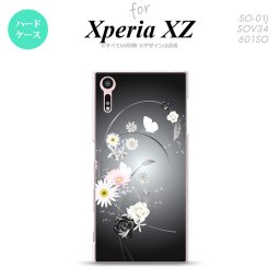 【SO01J】【スマホケース/スマホカバー】【エクスペリア XZ 】SO01J スマホケース XPERIA XZ SO-01J カバー エクスペリア XZ  花柄・ミックス 黒 nk-so01j-271【メール便送料無料】