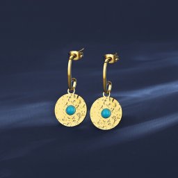 ピアス 両耳用 石なし ブルー ステンレス イエローゴールド スタッド 揺れる ゆれる ぶら下がり 上品 エレガント 大人 おしゃれ きれいめ te21042503