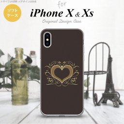 【iPhoneX】【スマホケース/スマホカバー】【アイフォンX】iPhoneX スマホケース カバー アイフォンX 飾りハート（A) 茶 nk-ipx-tp611【メール便送料無料】