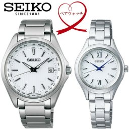 ペアウォッチ SEIKO セイコー 腕時計 2本 セレクション RADIO WAVE CONTROL SOLAR ワールドタイム チタン 電波ソーラー カレンダー 耐磁 ローマ 就活 おしゃれ ブランド SBTM287 SWFH109