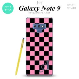 Galaxy Note 9 ギャラクシー ノート9 SC-01L SCV40 スマホケース カバー ハードケース スクエア 黒×ピンク イニシャル 対応 nk-note9-762i[スマホ,スマホケース,スマホカバー,ケース,カバー,ジャケット]
