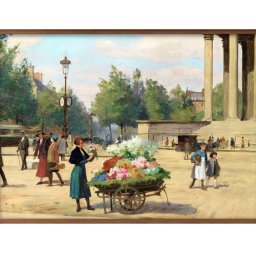 ヴィクトール ジルベール マドレーヌ教会の前の花売り A3 サイズ ポスター アート おしゃれ 絵画 インテリア 北欧 イラスト マット紙 艶消し アートパネル 額 フレーム デザイン 壁掛け ギフト 新築祝い ディスプレイ 引越し祝い　新生活　空間デザイン 