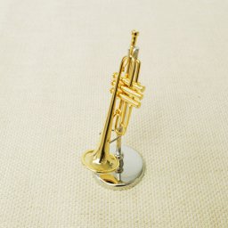 ミニチュア楽器！トランペット　1／12　スケール（ゴールド）♪お取り寄せ商品です♪♪【楽器-音楽雑貨】