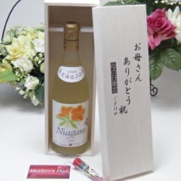 母の日 北海道の詩　北海道産葡萄100％ おたる 完熟ナイヤガラ　　白ワイン（甘口）　720ｍｌ（北海道）お母さんありがとう木箱セット