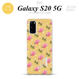SC-51A SCG01 Galaxy S20 スマホケース ソフトケース 花柄 バラ ドット オレンジ +アルファベット メンズ レディース nk-s20-tp243i