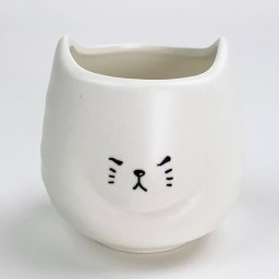 湯のみ ふてぶてしい猫 しろねこ ネコ 食器 和食器 白