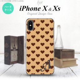 【iPhoneX】【スマホケース/スマホカバー】【アイフォンX】iPhoneX スマホケース ケース アイフォンX イニシャル ハート（B） 茶 nk-ipx-171ini【メール便送料無料】