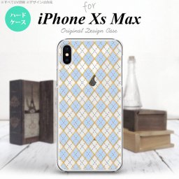 iPhoneXsMax iPhone XS Max スマホケース ハードケース アーガイル クリア 青 メンズ レディース nk-ixm-1414