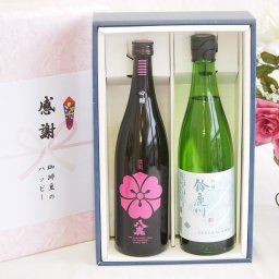 夏の贈り物お中元 日本酒吟醸 感謝の贈り物ボックス2本セット(清水清三郎商店 鈴鹿川(三重県) 八鹿(大分県)) 750ml×1本 720ml×1本