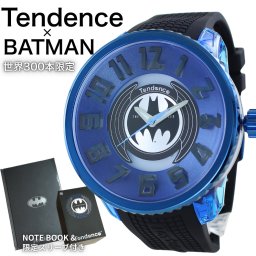 テンデンス 腕時計 メンズ バットマン 限定300本 FLASHモデル LED発光 バットシグナル 大きい 青 黒 シリコン ラバー プレゼント ギフト Tendence BATMAN コラボ 時計 成人 卒業 入学
