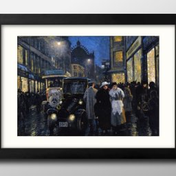 ポール フィッシャー An Evening Stroll On The Boulevard A3 サイズ ポスター アート おしゃれ 絵画 インテリア 北欧 イラスト マット紙 艶消し アートパネル 額 フレーム デザイン 壁掛け ギフト 新築祝い ディスプレイ 引越し祝い　新生活　空間デザイン 