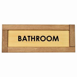 バスルーム Bathroom 木枠付き 木製プレート Dタイプ サインプレート ドアプレート 長方形 おしゃれ かっこいい かわいい シンプル ナチュラル ブラウン トイレ 貼付タイプ 北欧風 レストラン 個人用 自宅 インテリア コーデ 商業施設 企業用 カフェ