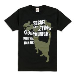 猫 ねこ おもしろ かわいい Tシャツ SECRET MEETING ( ブラック ) | ネコ 猫柄 猫雑貨 | メンズ レディース 半袖 | おしゃれ ペアルック プレゼント | 大きいサイズ 【メール便】 SCOPY / スコーピー