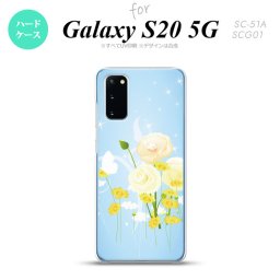 SC-51A SCG01 Galaxy S20 スマホケース ハードケース 花柄 ミックス D 青 メンズ レディース nk-s20-284