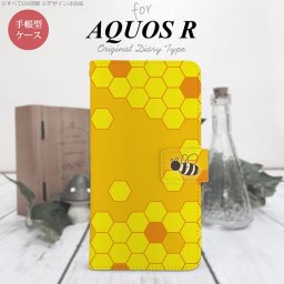 【手帳型 スマホ カバー ケース】【SH03J】【アクオス R】手帳型 ケース SH-03J スマホ カバー AQUOS R アクオス ハニー 黄 nk-004s-sh03j-dr1681【メール便送料無料】