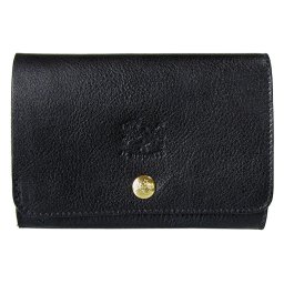 イルビゾンテ IL BISONTE 折財布 スナップボタン留 BLACK ブラック C0521 P 153 レザー 本革 誕生日 結婚祝い 結婚式 彼氏 息子 夫 男性 彼女 妻 女性 財布 バレンタイン 高級 ホワイトデー 父の日 母の日 即日発送
