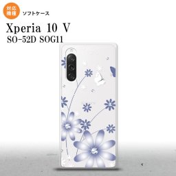 Xperia10V Xperia10V スマホケース 背面ケースソフトケース 花柄 ガーベラ 透明 紫 2023年 7月発売 nk-xp105-tp074