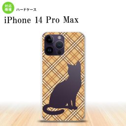 iPhone14 ProMax iPhone14 Pro Max スマホケース 背面ケース ハードケース 猫 チェック A 茶 2022年 9月発売 nk-i14pm-955