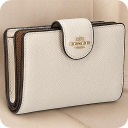 コーチ 二つ折り財布 レディース ブランド COACH レザー 6390 ホワイト/ブラウン