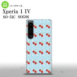 SO-51C SOG06 XPERIA 1 IV Xperia 1 IV スマホケース 背面ケース ハードケース さくらんぼ チェリー 青 メンズ レディース nk-xp14-177