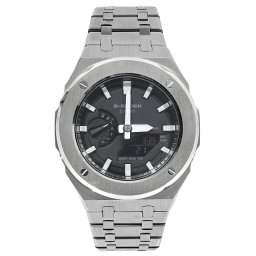 G-SHOCK GA2100 メタル カスタム カシオーク ブラック文字盤 ステンレス製バンド