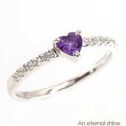 指輪 ハート アメジスト 1月誕生石 ダイヤモンド 0.1ct リング プラチナ プラチナ900 pt900 一粒 ピンキーリング ファランジリング レディース ジュエリー アクセサリー プレゼント ギフト 人気 おすすめ 送料無料