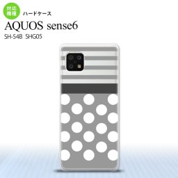 SH-54B SHG05 AQUOS sense6 スマホケース ハードケース ドット ボーダー グレー メンズ レディース nk-sens6-781