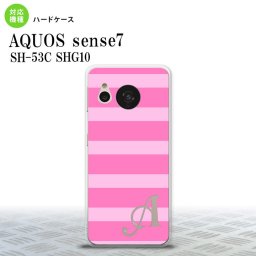 sense7 sense7 スマホケース 背面ケース ハードケース ボーダー 大 ピンク +アルファベット 2022年 11月発売 nk-sens7-795i