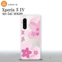 Xperia 5IV Xperia5IV スマホケース 背面ケースソフトケース 花柄 サクラ B クリア ピンク 2022年 10月発売 nk-xp54-tp057