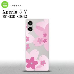 Xperia 5V Xperia 5V スマホケース 背面ケース ハードケース 花柄 サクラ B クリア ピンク 2023年 10月発売 nk-xp55-057