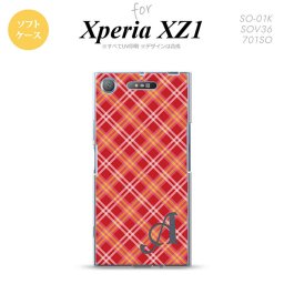 【SO01K】【スマホケース/スマホカバー】【エクスペリア XZ1】SO01K スマホケース Xperia XZ1 ケース エクスペリア XZ1 イニシャル チェックA 赤 nk-so01k-tp431ini【メール便送料無料】