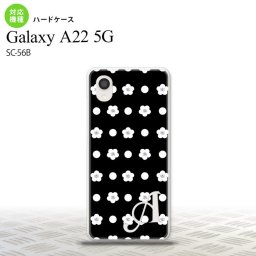 SC-56B Galaxy A22 スマホケース ハードケース 花柄 ドット 黒 +アルファベット メンズ レディース nk-a22-341i