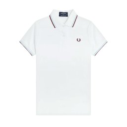 フレッドペリー FRED PERRY ポロシャツ 半袖 コットンピケ ティップライン ロゴ 刺繍 ワンポイント スリムフィット 定番 G12 301 レディース ホワイト