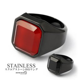大粒 ブラック オニキス 印台リング 指輪 ブラックリング 銀 金 ステンレス ハード 重厚 カレッジリング
