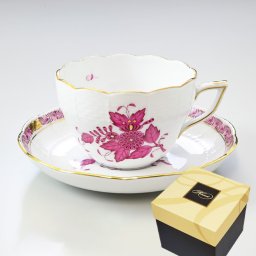 ヘレンド HEREND ティーカップ&ソーサー アポニーピンク APシリーズ 洋食器 200ml 手描き 730000 AP 00730000-AP 洋食器 送別会 誕生日 お中元 結婚祝い 結婚式 高級【スペシャルラッピング660円(別売り)】 父の日 母の日 即日発送 成人祝い ホワイトデー