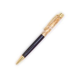 [18ブラック]金運招来 金箔入り ボールペン【開運】縁起物 金箔 ゴールド ハンドメイド 1本売り
