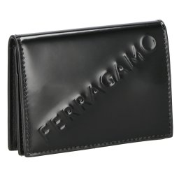 フェラガモ Ferragamo カードケース 名刺入れ 661211 764217 メンズ ブラック 本革 レザー