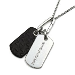 エンポリオアルマーニ EMPORIO ARMANI ネックレス EGS3133040 ドッグタグ プレート ネーム ネームタグ アクセサリー メンズ シルバー