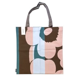 マリメッコ marimekko バッグ トートバッグ エコバッグ ファブリックバッグ Unikko Ralli ウニッコ ラリ ブラウン×ペトロル×ピンク 071450 873 北欧雑貨 北欧デザインネコポス 送別会 誕生日 お中元 結婚祝い 結婚式 彼女 娘 妻 女性 ギフト 高級 父の日 母の日 ホワイトデー
