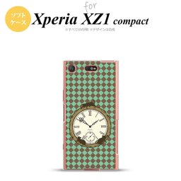 【SO02K】【スマホケース/スマホカバー】【エクスペリア XZ1】SO02K スマホケース Xperia XZ1 Compact SO-02K カバー エクスペリア XZ1 チェック時計 緑 nk-so02k-tp1223【メール便送料無料】