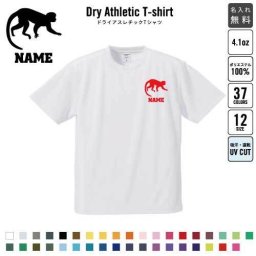 サル/名入れドライTシャツ お名前入り 練習着 レディース メンズ ウェア トップス 運動着 スポーツウェア ジョギング 吸汗速乾 チームTシャツ クラスTシャツ 卒部記念 卒団祝い 退団記念品  吸水速乾 猿、モンキー100 UVカット ピクトグラム