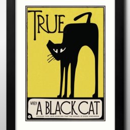 ビンテージ 猫 ネコ ブラックキャット A3 サイズ ポスター アート おしゃれ 絵画 インテリア 北欧 イラスト マット紙 艶消し アートパネル 額 フレーム デザイン 壁掛け ギフト 新築祝い ディスプレイ 引越し祝い　新生活　空間デザイン 