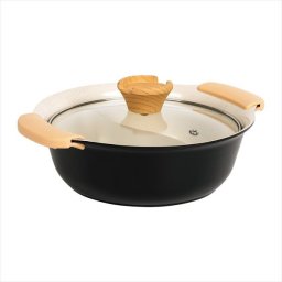セラミックコート 二食鍋 7号サイズ MUL-20BK・ブラック