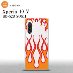 Xperia10V Xperia10V スマホケース 背面ケースソフトケース ファイヤー 炎 クリア 赤 2023年 7月発売 nk-xp105-tp1314